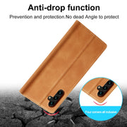 For Samsung Galaxy S24 FE 5G LC.IMEEKE Strong Magnetism Microfiber Leather Phone Case(Brown)