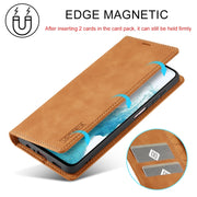 For Samsung Galaxy S24 FE 5G LC.IMEEKE Strong Magnetism Microfiber Leather Phone Case(Brown)