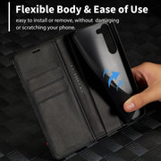 For Samsung Galaxy S25+ 5G LC.IMEEKE Carbon Fiber Leather Phone Case(Vertical Black)