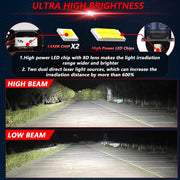T05 Pair 3 inch Car Bifocal Direct Light Source LED Lens Headlight, Left-hand Drive(Blue)