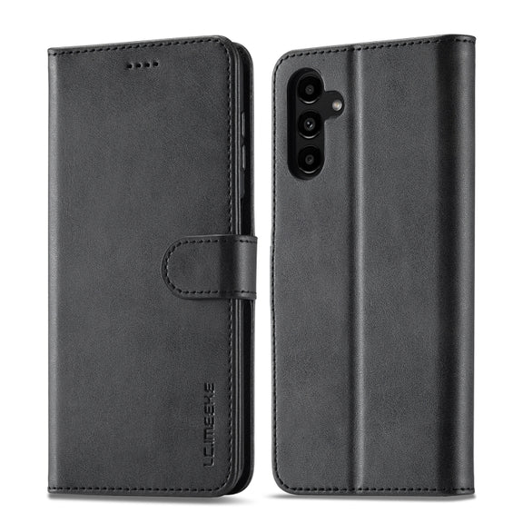 For Samsung Galaxy S24 FE 5G LC.IMEEKE Calf Texture Leather Phone Case(Black)