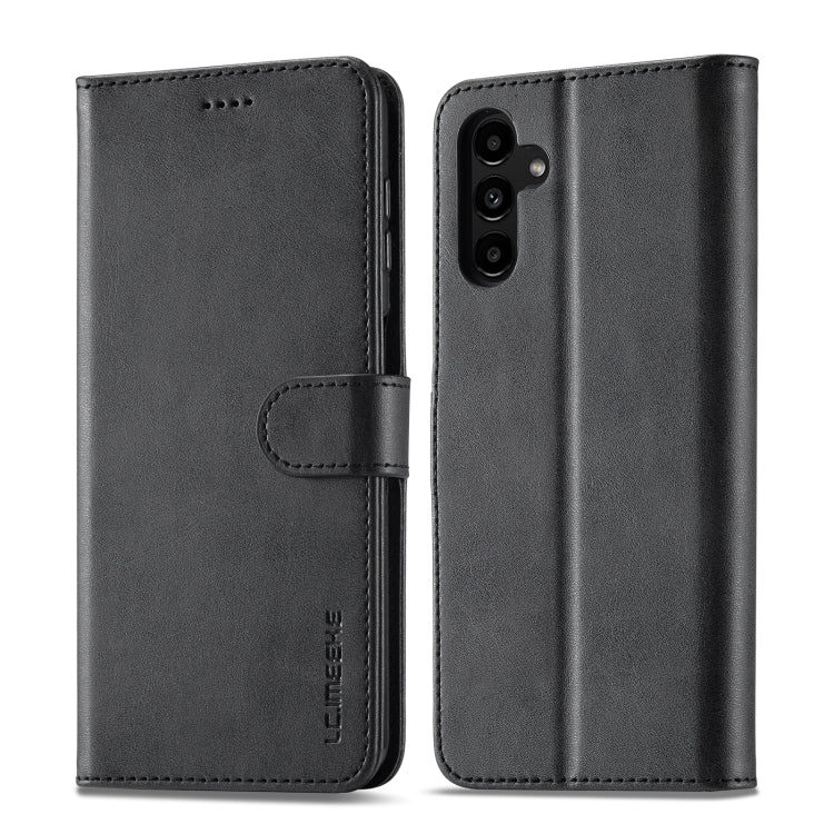 For Samsung Galaxy S24 FE 5G LC.IMEEKE Calf Texture Leather Phone Case(Black)