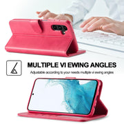 For Samsung Galaxy S24 FE 5G LC.IMEEKE Calf Texture Leather Phone Case(Red)
