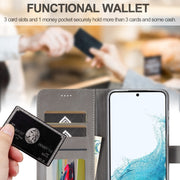 For Samsung Galaxy S24 FE 5G LC.IMEEKE Calf Texture Leather Phone Case(Grey)