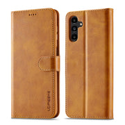 For Samsung Galaxy S24 FE 5G LC.IMEEKE Calf Texture Leather Phone Case(Brown)