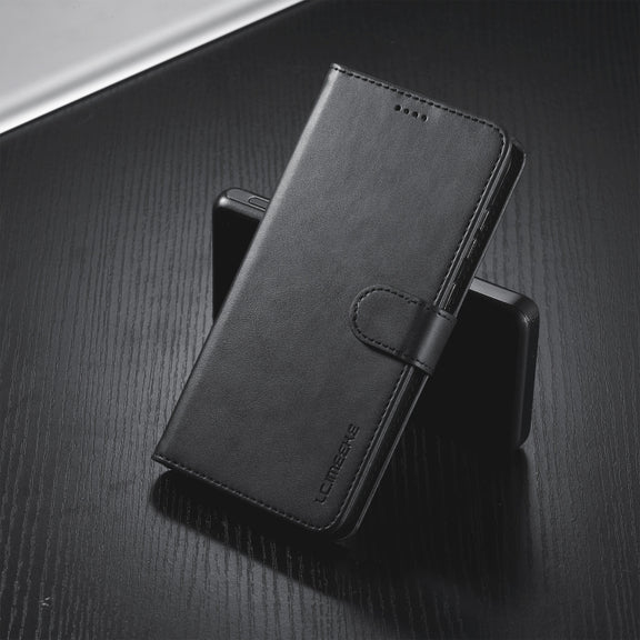 For Samsung Galaxy S25 5G LC.IMEEKE Calf Texture Leather Phone Case(Black)