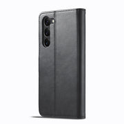 For Samsung Galaxy S25 5G LC.IMEEKE Calf Texture Leather Phone Case(Black)