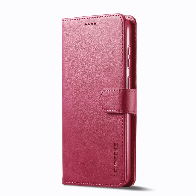 For Samsung Galaxy S25 5G LC.IMEEKE Calf Texture Leather Phone Case(Red)