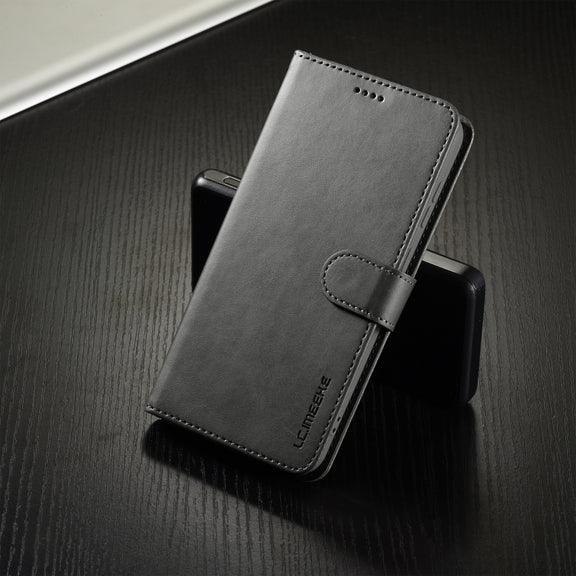 For Samsung Galaxy S25 5G LC.IMEEKE Calf Texture Leather Phone Case(Grey)