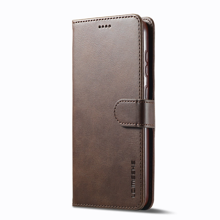 For Samsung Galaxy S25 5G LC.IMEEKE Calf Texture Leather Phone Case(Coffee)