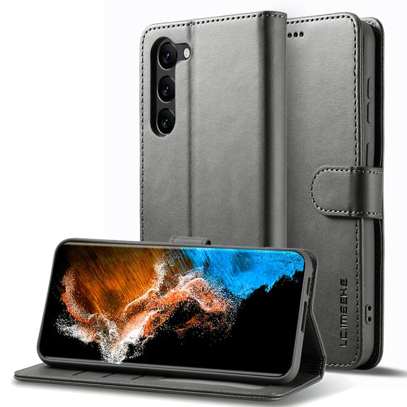 For Samsung Galaxy S25+ 5G LC.IMEEKE Calf Texture Leather Phone Case(Grey)