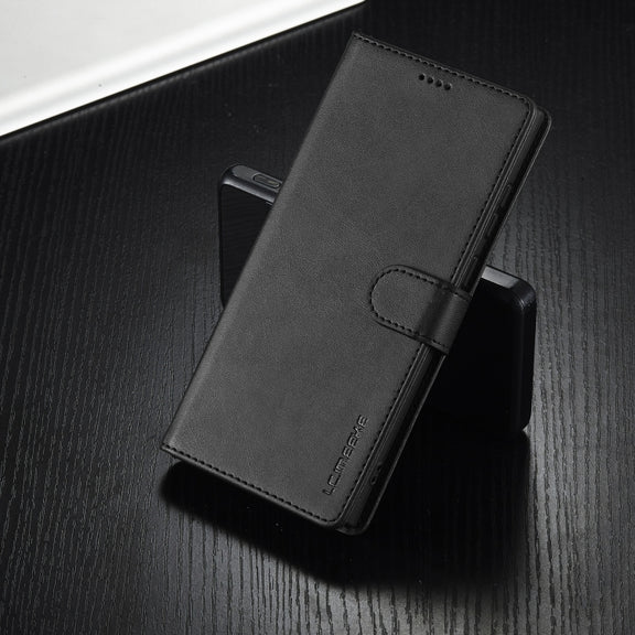 For Samsung Galaxy S25 Ultra 5G LC.IMEEKE Calf Texture Leather Phone Case(Black)