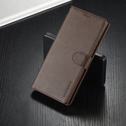 For Samsung Galaxy S25 Ultra 5G LC.IMEEKE Calf Texture Leather Phone Case(Coffee)