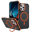 For iPhone 16 Pro Max Rainbow Series Skin Feel MagSafe Lens Holder Phone Case(Orange) - iPhone 16 Pro Max Cases by PMC TechLife | Online Shopping South Africa | PMC TechLife | Buy Now Pay Later Mobicred