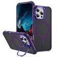 For iPhone 16 Pro Rainbow Series Skin Feel MagSafe Lens Holder Phone Case(Dark Purple) - iPhone 16 Pro Cases by PMC TechLife | Online Shopping South Africa | PMC TechLife | Buy Now Pay Later Mobicred