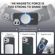 For iPhone 16 Plus Rainbow Series Skin Feel MagSafe Lens Holder Phone Case(Grey)