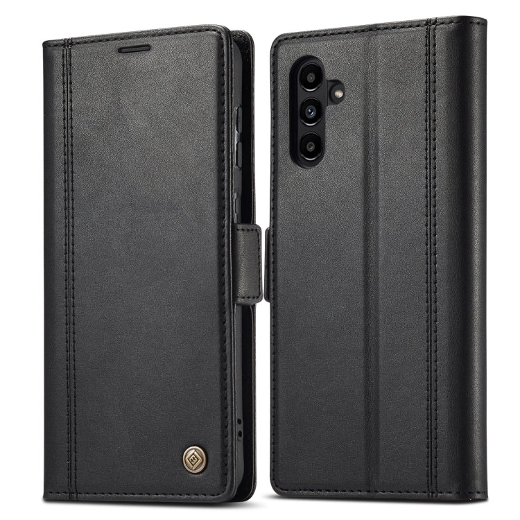 For Samsung Galaxy S24 FE 5G LC.IMEEKE Skin-friendly Card Slots Leather Phone Case(Black)
