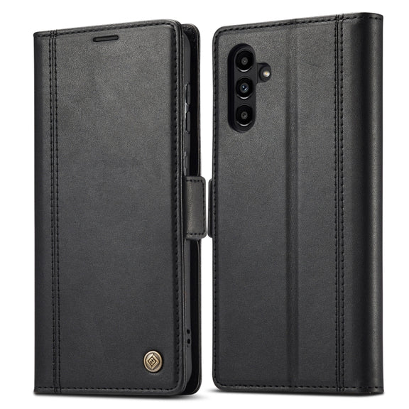 For Samsung Galaxy S24 FE 5G LC.IMEEKE Skin-friendly Card Slots Leather Phone Case(Black)