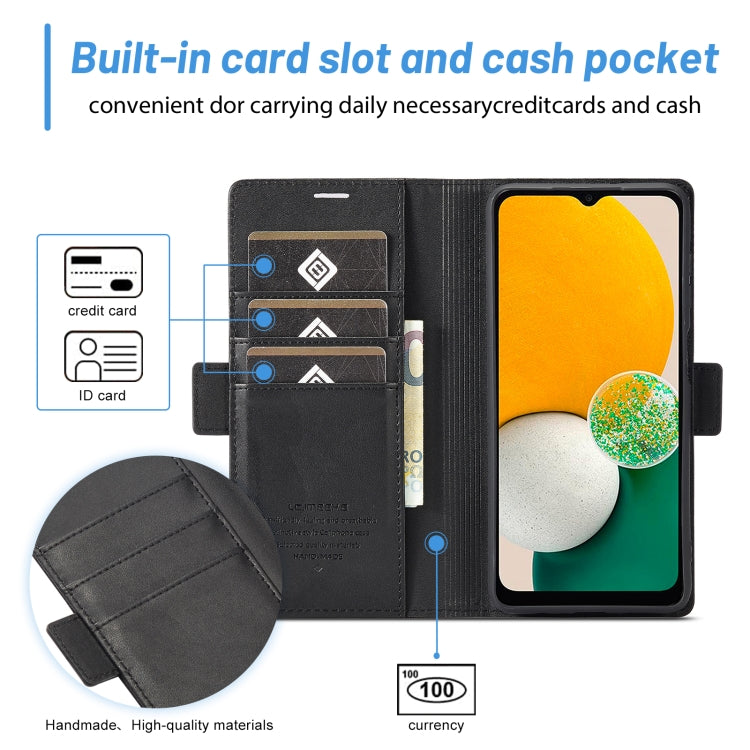 For Samsung Galaxy S24 FE 5G LC.IMEEKE Skin-friendly Card Slots Leather Phone Case(Black)
