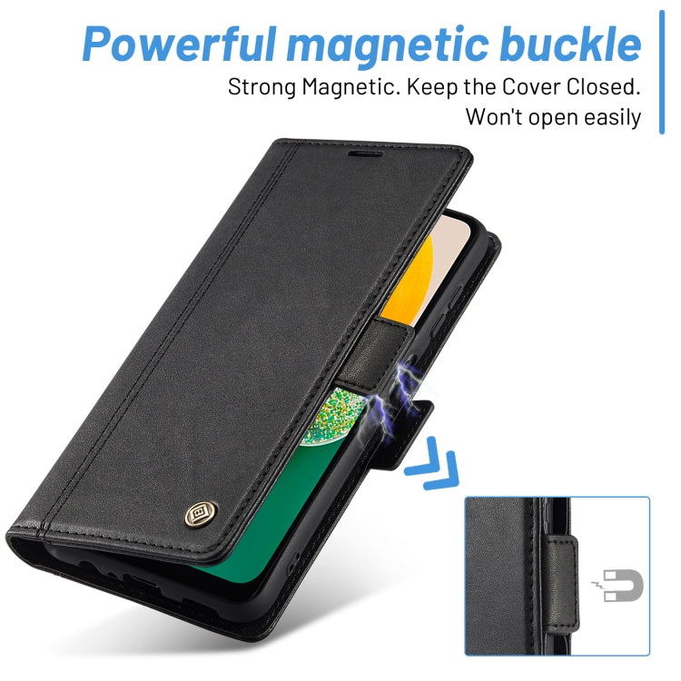 For Samsung Galaxy S24 FE 5G LC.IMEEKE Skin-friendly Card Slots Leather Phone Case(Black)