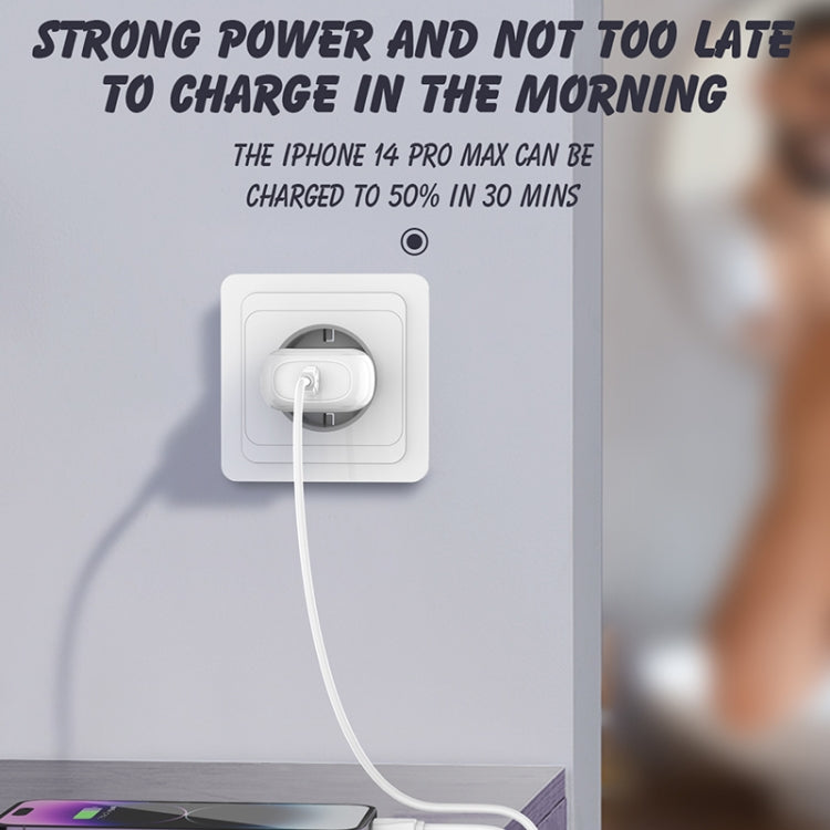 LDNIO A1206C PD27W USB-C / Type-C Fast Charger with 1m Type-C Cable, Plug Type:EU Plug(White)