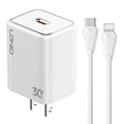 LDNIO A1508C PD30W USB-C / Type-C Fast Charger with 1m 8 Pin Cable(White) - USB Charger by LDNIO | Online Shopping South Africa | PMC TechLife | Buy Now Pay Later Mobicred
