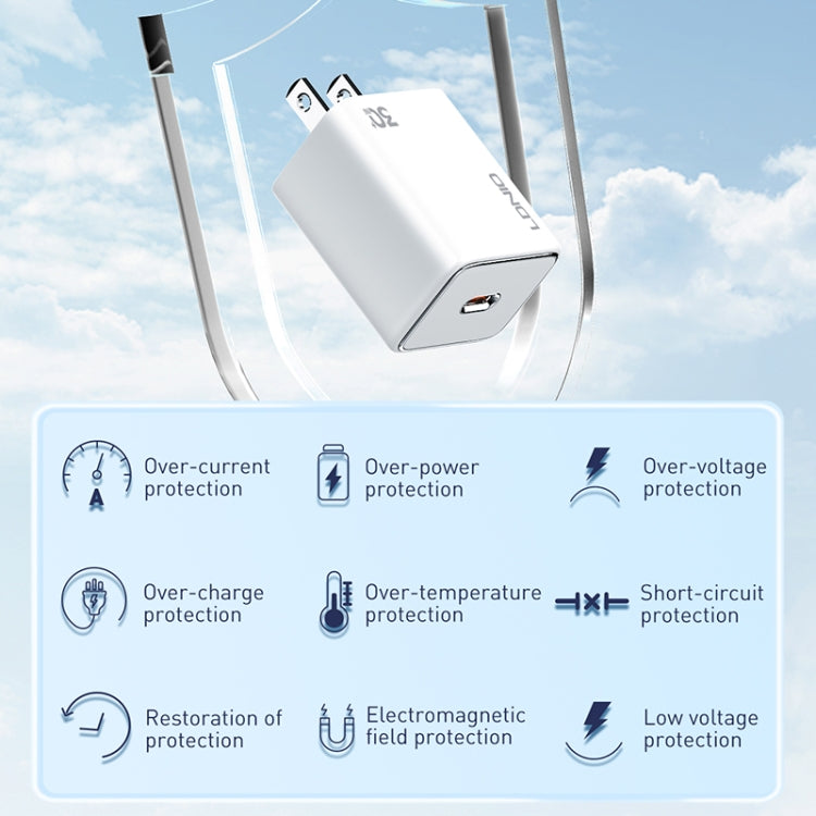 LDNIO A1508C PD30W USB-C / Type-C Fast Charger with 1m Type-C Cable(White)