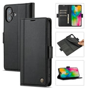 For iPhone 16 LC.IMEEKE Skin-friendly Card Slots Leather Phone Case(Black)