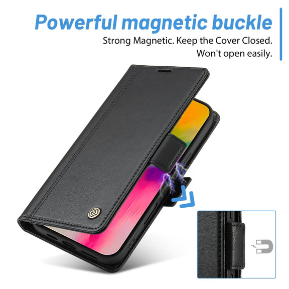 For iPhone 16 LC.IMEEKE Skin-friendly Card Slots Leather Phone Case(Black)
