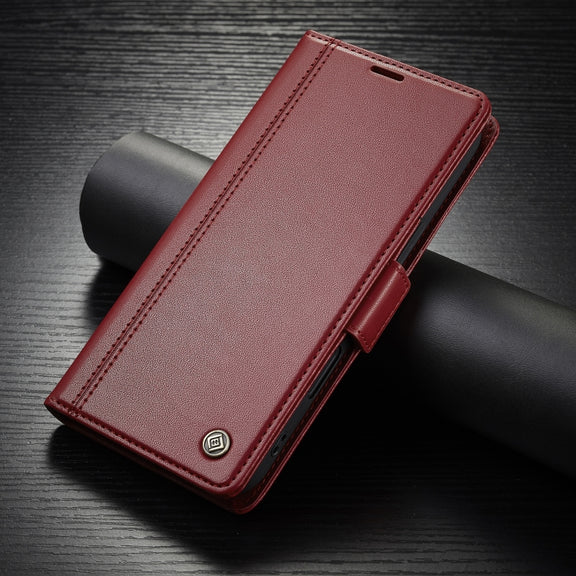 For iPhone 16 LC.IMEEKE Skin-friendly Card Slots Leather Phone Case(Red)