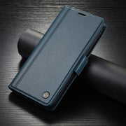 For iPhone 16 Plus LC.IMEEKE Skin-friendly Card Slots Leather Phone Case(Blue)