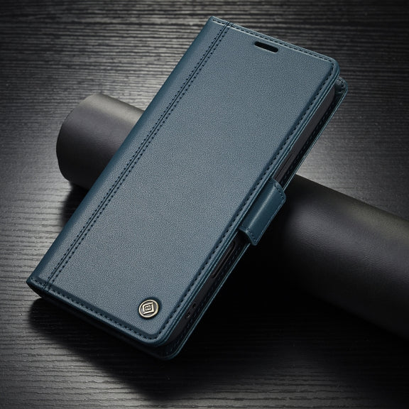 For iPhone 16 Plus LC.IMEEKE Skin-friendly Card Slots Leather Phone Case(Blue)