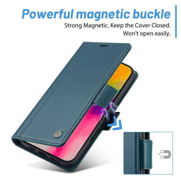 For iPhone 16 Plus LC.IMEEKE Skin-friendly Card Slots Leather Phone Case(Blue)
