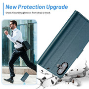 For iPhone 16 Plus LC.IMEEKE Skin-friendly Card Slots Leather Phone Case(Blue)