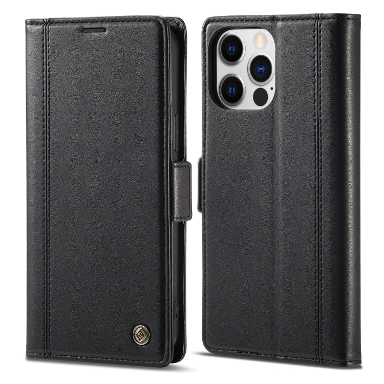For iPhone 16 Pro LC.IMEEKE Skin-friendly Card Slots Leather Phone Case(Black)