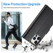 For iPhone 16 Pro LC.IMEEKE Skin-friendly Card Slots Leather Phone Case(Black)