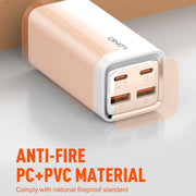 LDNIO A4610C PD65W Dual USB-C / Type-C + Dual USB Fast Charger, Cable Length: 1.5m, Plug Type:US Plug(White)