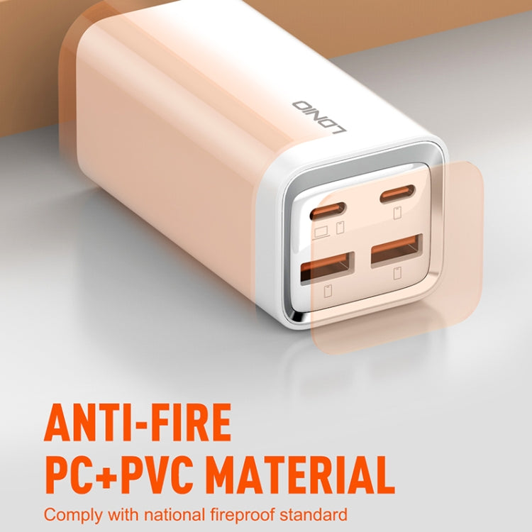 LDNIO A4610C PD65W Dual USB-C / Type-C + Dual USB Fast Charger, Cable Length: 1.5m, Plug Type:US Plug(White)