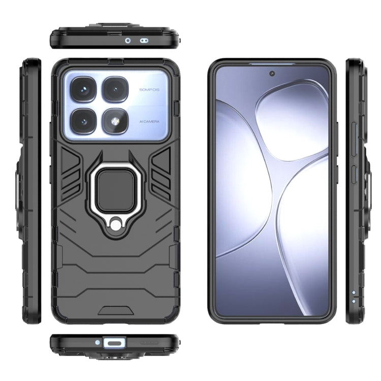 For Redmi K70 Ultra Global Shockproof PC + TPU Holder Phone Case(Black)