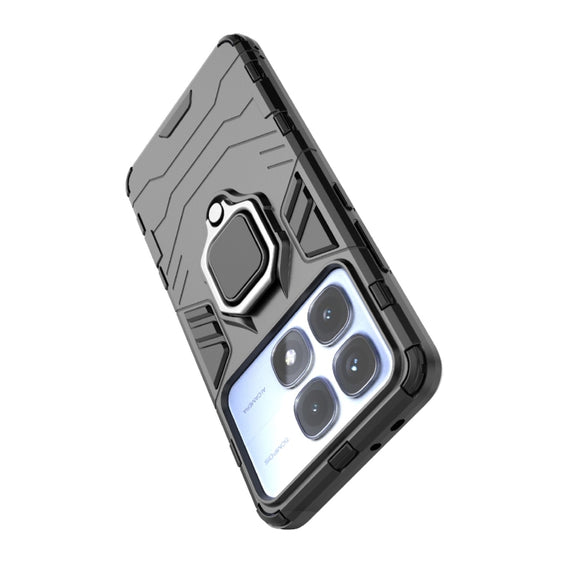For Redmi K70 Ultra Global Shockproof PC + TPU Holder Phone Case(Black)