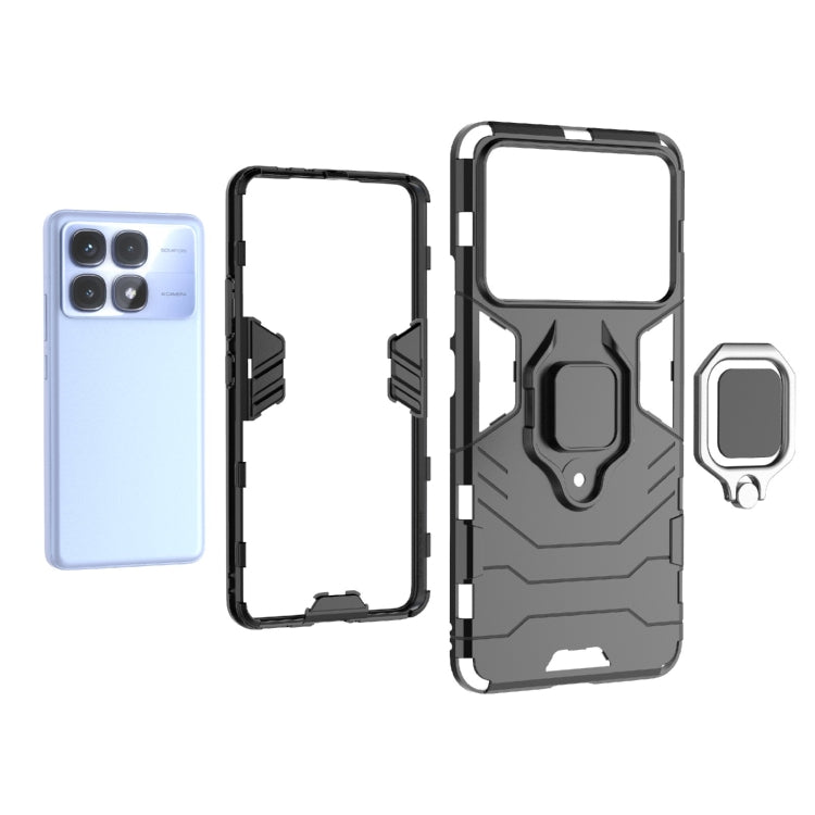 For Redmi K70 Ultra Global Shockproof PC + TPU Holder Phone Case(Black)