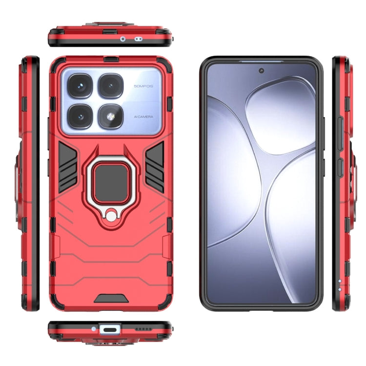 For Redmi K70 Ultra Global Shockproof PC + TPU Holder Phone Case(Red)