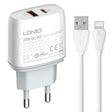 LDNIO Q229 QC3.0 / PD20W USB + Type-C Fast Charger with 1m USB to 8 Pin Cable, Plug Type:EU Plug(White) - USB Charger by LDNIO | Online Shopping South Africa | PMC TechLife | Buy Now Pay Later Mobicred
