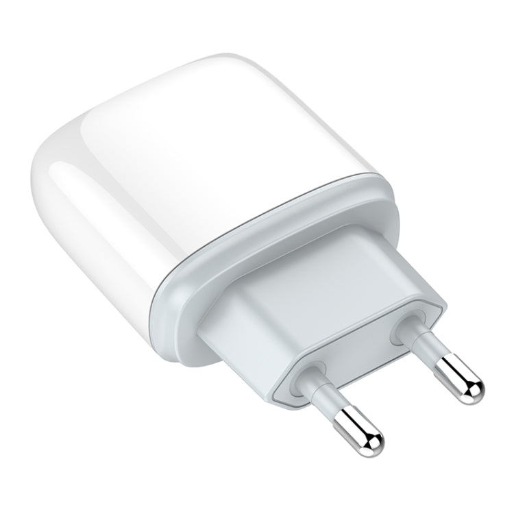 LDNIO Q229 QC3.0 / PD20W USB + Type-C Fast Charger with 1m USB to Micro USB Cable, Plug Type:EU Plug(White)