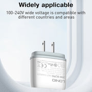 LDNIO Q229 QC3.0 / PD20W USB + Type-C Fast Charger with 1m USB to Micro USB Cable, Plug Type:EU Plug(White)