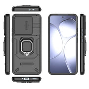 For Redmi K70 Ultra Global Sliding Camshield TPU + PC Shockproof Phone Case with Holder(Black)
