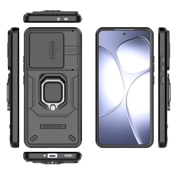For Redmi K70 Ultra Global Sliding Camshield TPU + PC Shockproof Phone Case with Holder(Black)