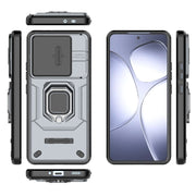For Redmi K70 Ultra Global Sliding Camshield TPU + PC Shockproof Phone Case with Holder(Grey)