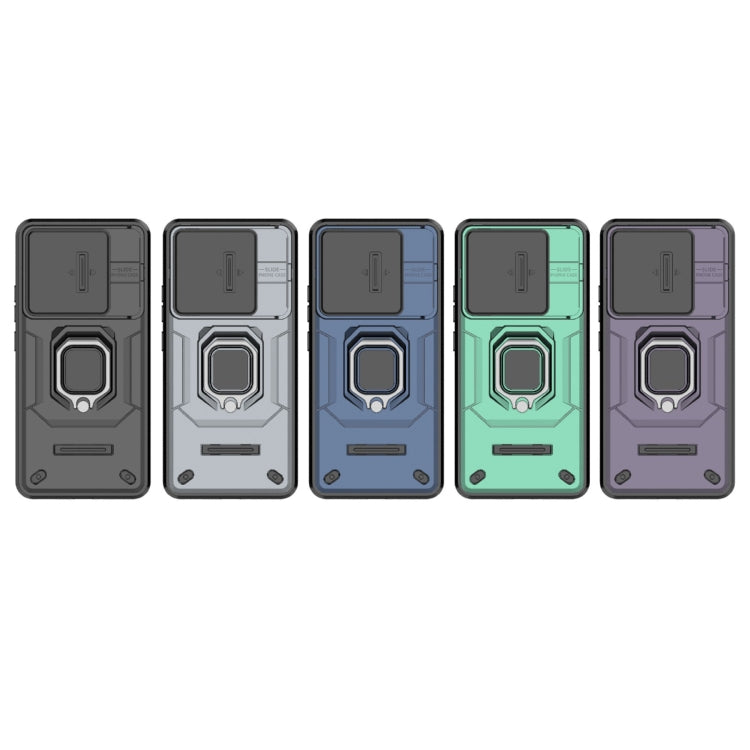 For Redmi K70 Ultra Global Sliding Camshield TPU + PC Shockproof Phone Case with Holder(Green)