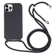 For iPhone 16 Pro Max Candy Colors TPU Protective Phone Case with Lanyard(Black) - iPhone 16 Pro Max Cases by PMC TechLife | Online Shopping South Africa | PMC TechLife | Buy Now Pay Later Mobicred